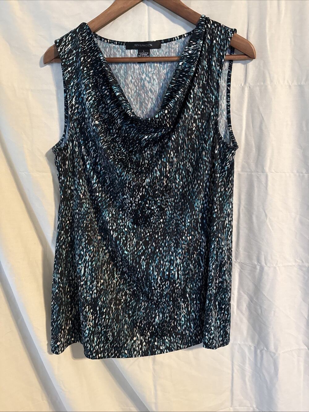 89th and Madison Scoop Cowl Tank Blouse Large Office Career